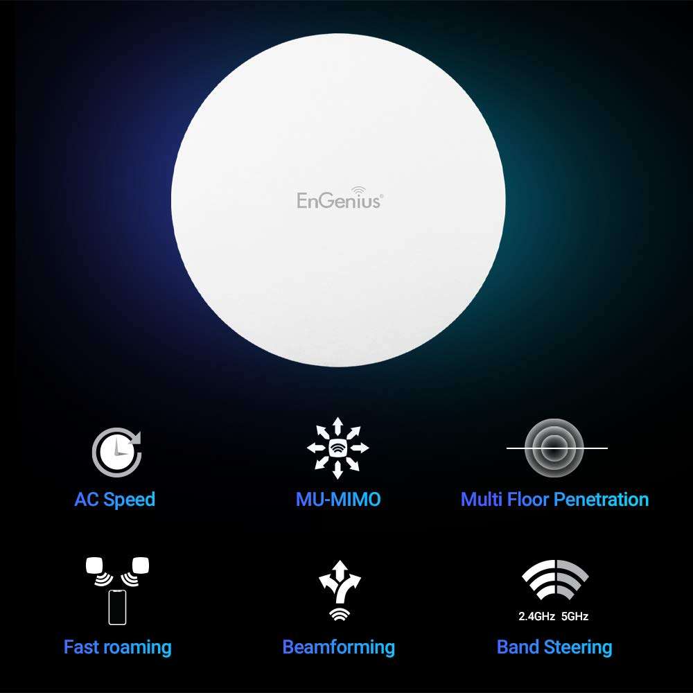 EnGenius EAP1250 3-Pack Wi-Fi 5 Dual-band, PoE, 2x2 Managed Access Point/Repeater/Range Extender/Mesh Features up to 2,500 sq ft of Coverage, up to 256 Devices, GigaE Port (No Power Adapter) 4