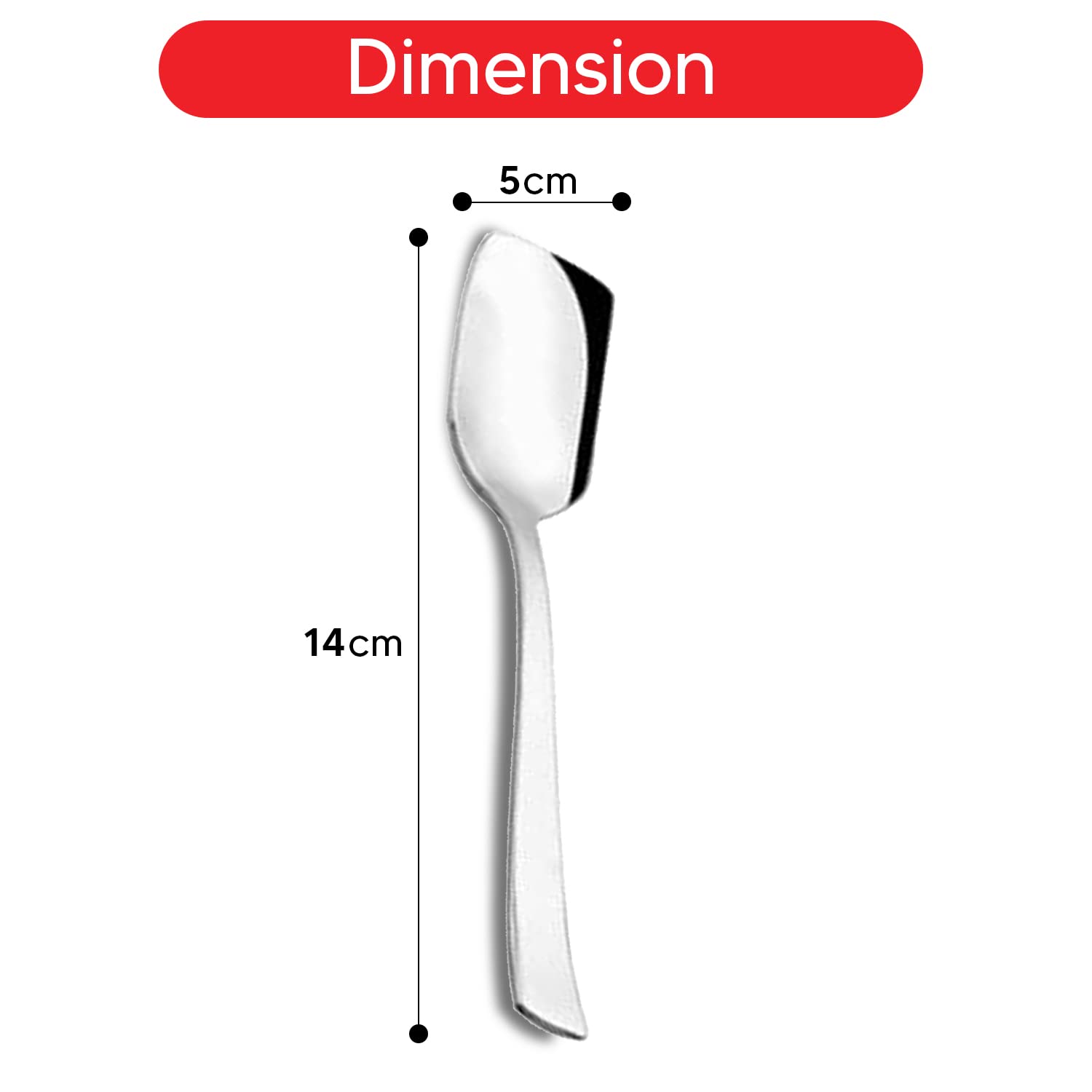 KOKO Gleen Stainless Steel Set of 12 Pcs Ice-Cream Spoons, Silverware Spoon Set, Rust Proof High Durable Stylish Dishwasher Safe, Size 14 cm X 5cm 3