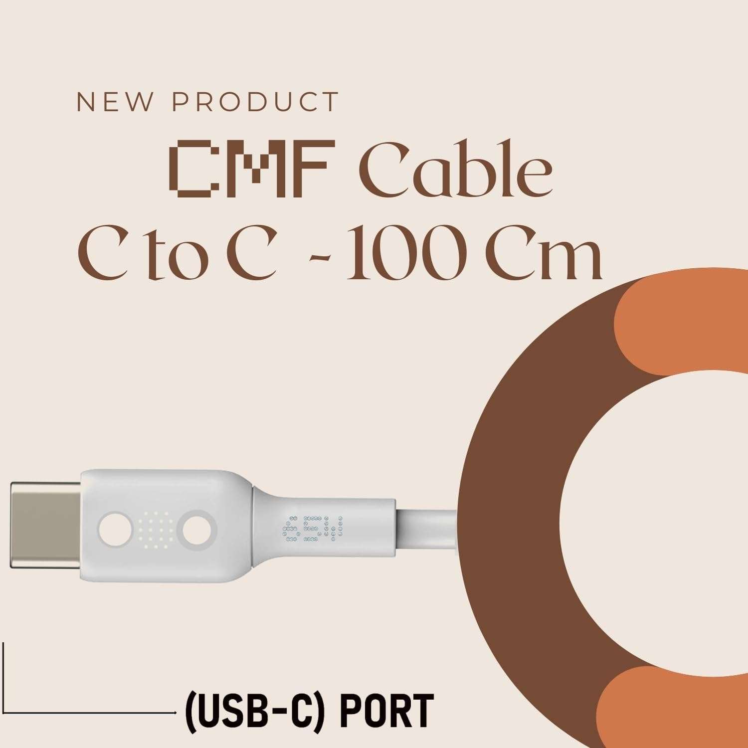 RDG CMF Type-C to C Cable With Super Fast Charging & Data Transfer Compatible With CMF Phone 1(White) 3