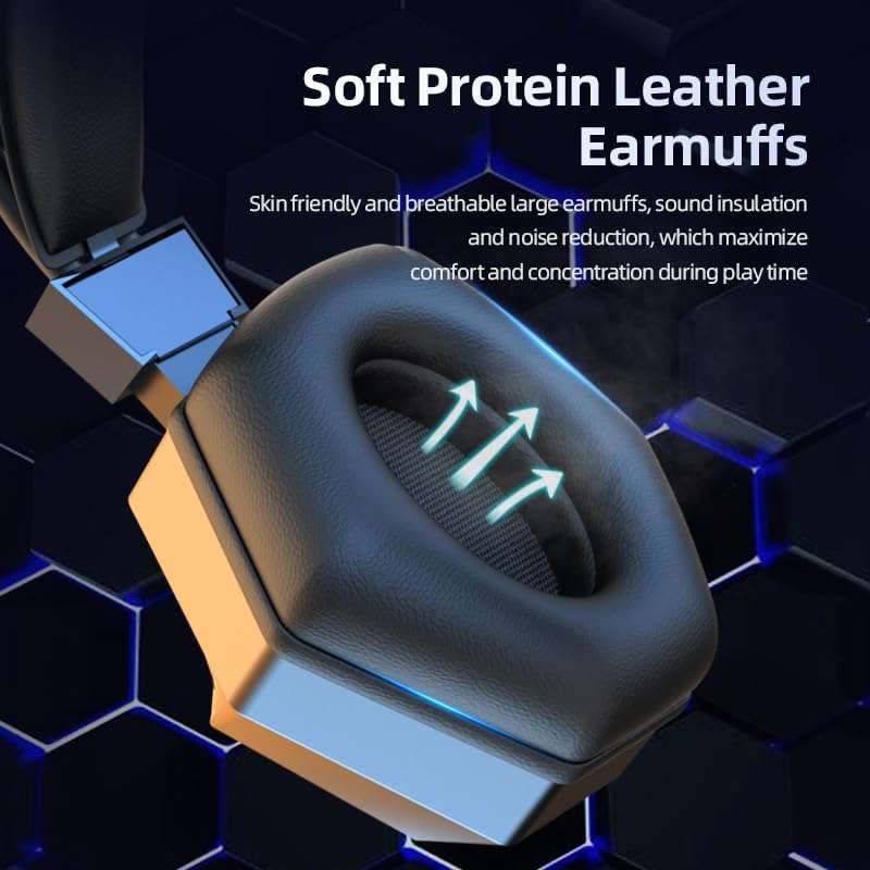 Atanivo Gaming Headset with Microphone for PC, Comfortable Ear Pads, RGB Light, Deep Bass Stereo Sound, Gaming Headphones for Noise Cancelling Mic, Switch, Controller 6