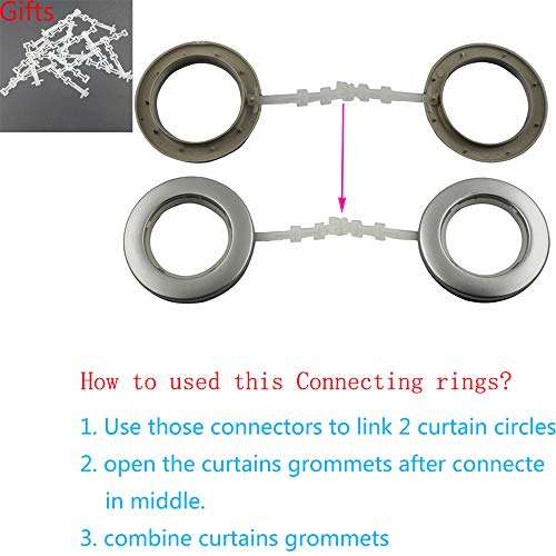 32 Pack Curtain Grommet, Inner Diameter 1-9/16"(40mm) Curtain Eyelet Rings Roman Ring Grommet Curtains Grommets kit for Casement Eyelet Tool Accessory (Coffee) 6
