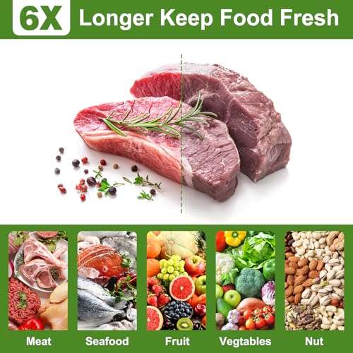 Moretoes 300pcs Vacuum Sealer Bags, 100 Gallon 11" x 16" and 100 Quart 8" x 12" and 100 Pint 6" x 10", BPA Free, Pre-cut Commercial Grade Vac Seal Meal Bags for Food Saver Storage, Meal Prep 3