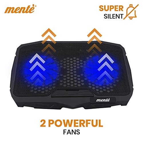 Mente Laptop Stand with Fan 2 USB Ports and 2 Super Silent Cooling Fan Laptop Cooling Pad (Black) 6