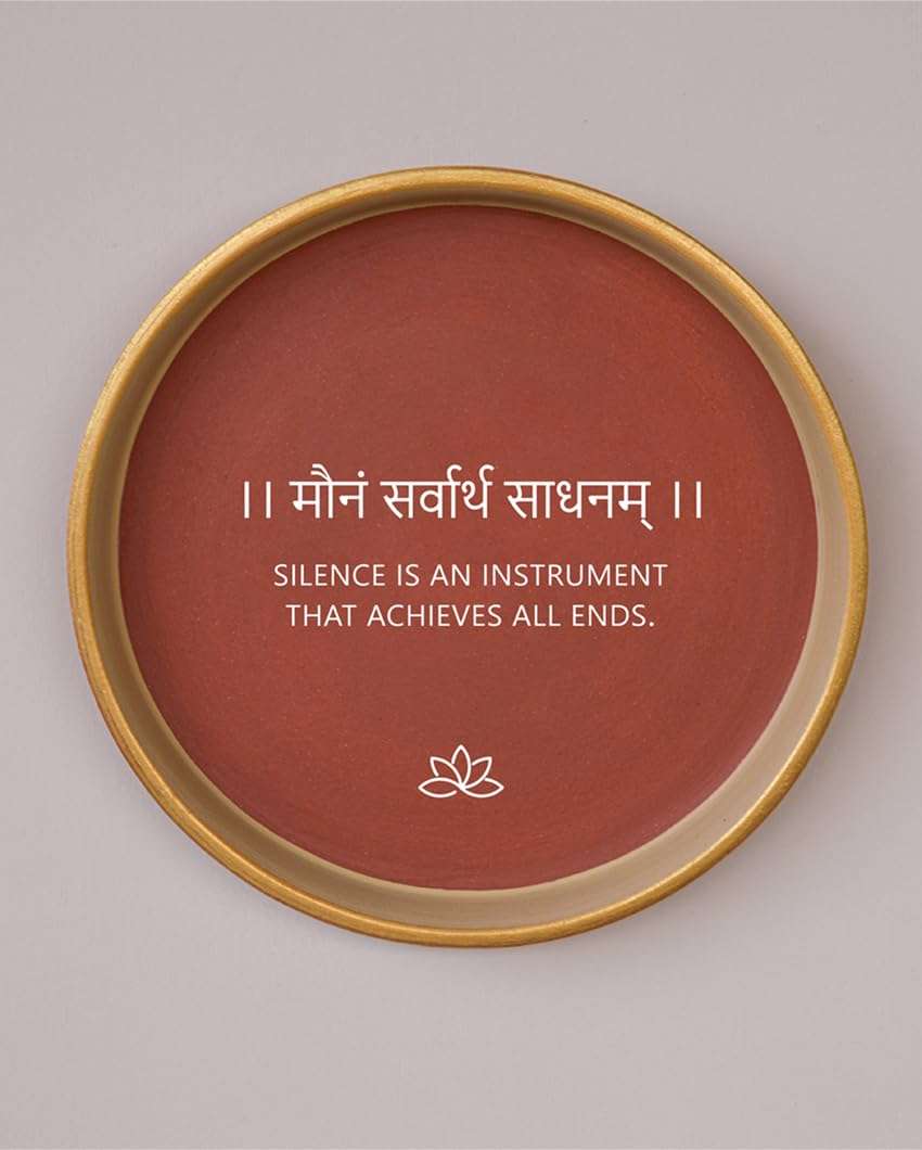 Almiro Tree Terracotta Wall Plate with Sanskrit Mantras Combo Pack Of 5 | Wall Decoration Items for Living Room, Bedroom, Office | Wall Decor | Gift Items, 20 cm 6