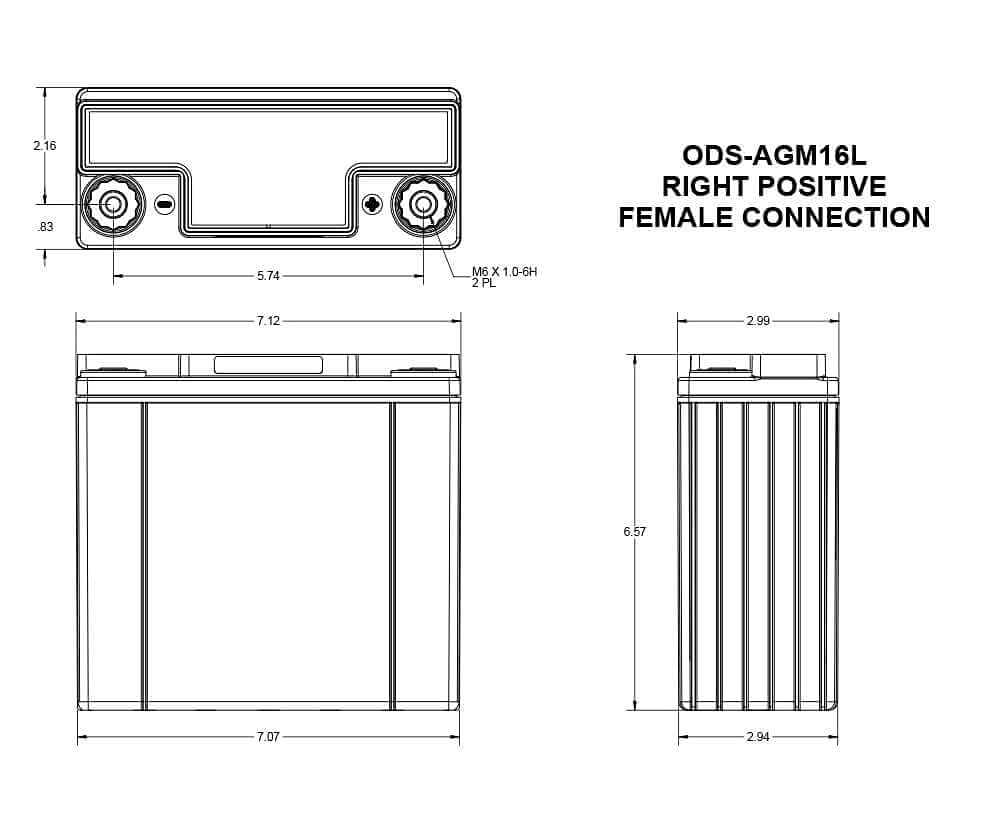 Odyssey Battery ODS-AGM16L Extreme Series AGM Battery 3
