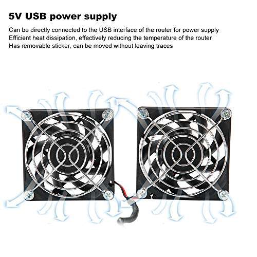 Router Cooler, Router Fan 5V USB Power Supply Removable Sticker Strong Durable for Desktop for Computer 3