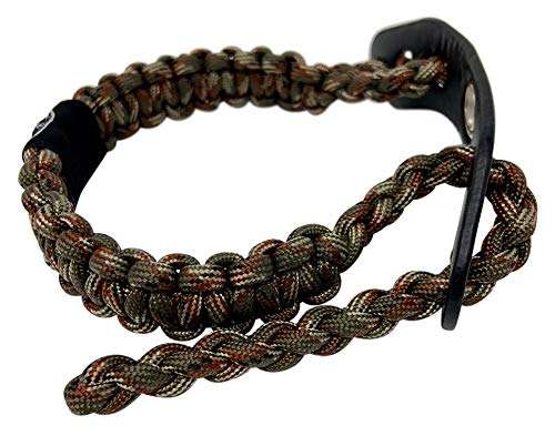 Ten Point Gear Bow Archery Wrist Sling 550 Paracord - Survival Hunting Shooting - Durable Leather with Metal Grommet (Multiple Color Options) (Big Woods Camo) 3