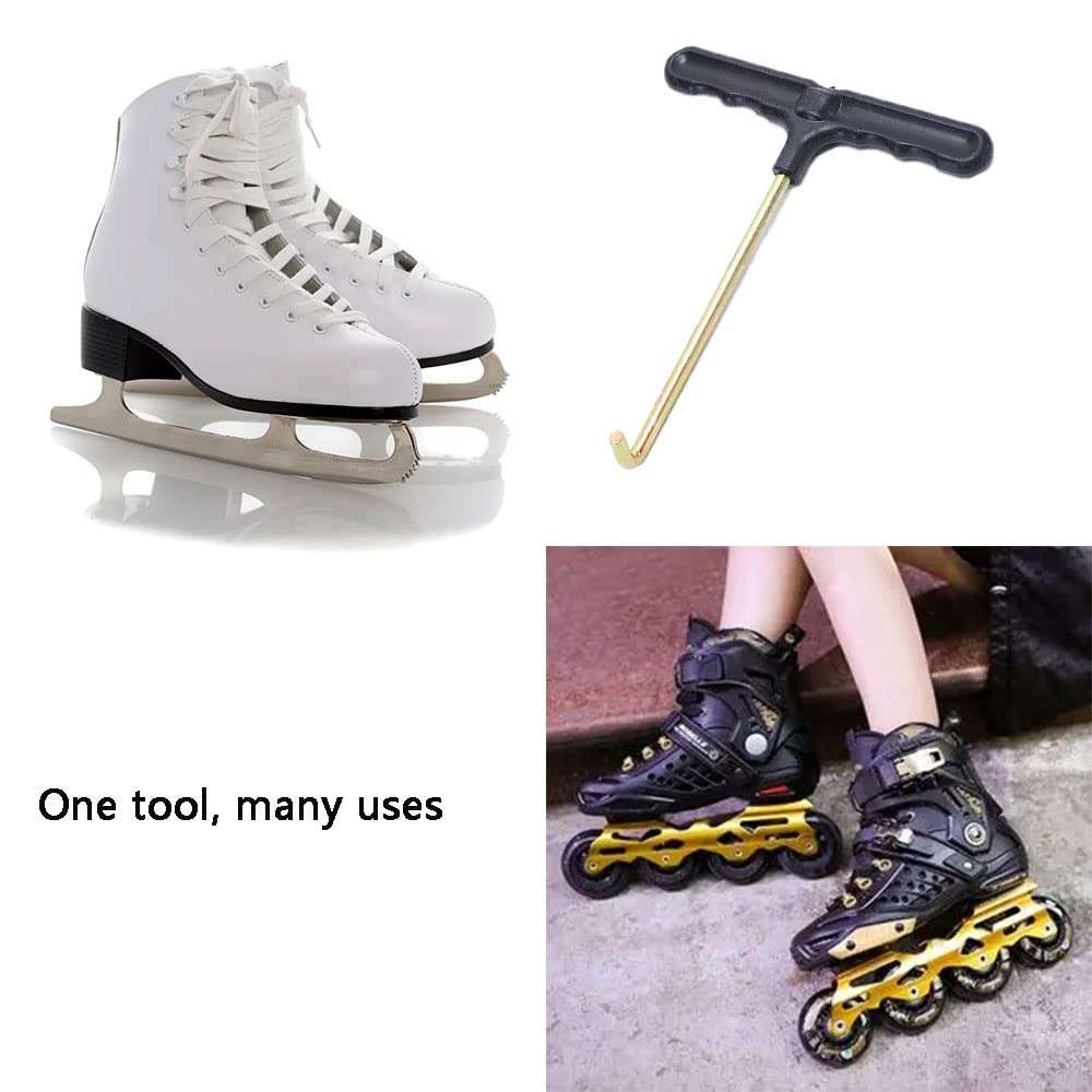 Wmzjnljy 4pcs Skate Lace Tightener Shoe Lace Tightner Shoe Lace Puller Ice Roller Skate Tool Stainless Steel Hockey Sports Skate Key Tool for Trampoline Spring Pull Tool Kit(J01-4) 5