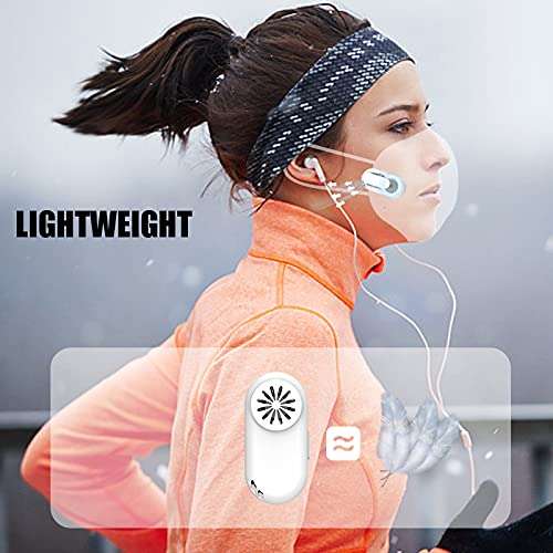 Rechargeable Face Mask Fan, Clip Air Purifier Fan for Mask USB Mini Fan Personal Air Cooling Fan for Face Mask 3 Speed Lightweight and Non-sense to Wear. (Black) 6