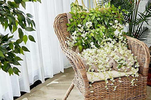 Ms Bloom Artificial Wisteria Vine - 12-Pack 3.6 Ft Spring Hanging Flowers Décor, Silk Plants Garlands for Sweet Home Kitchen Wall, Fake Plant Rattan for Outdoor Wedding Party Desk Decorations (White) 5