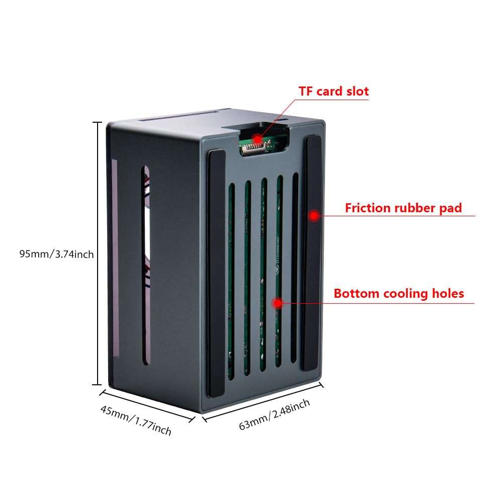 GeeekPi Metal Case for Raspberry Pi 4, Black Aluminum Raspberry Pi 4 Case with Ultra Thin ICE Tower Cooler 2