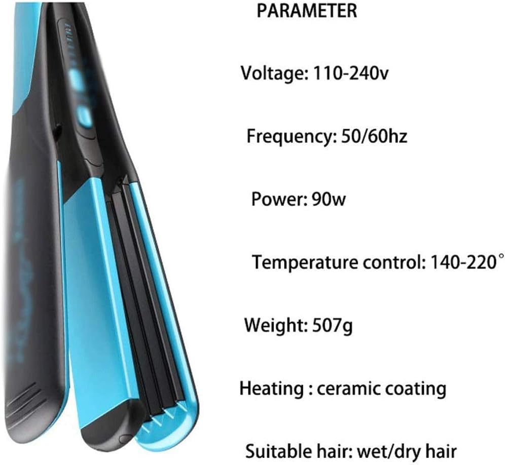 NANZU Tourmaline Ceramic Ionic Flat Iron Hair Straightener Straight roll Dual-use Curling Iron Dual Voltage 6
