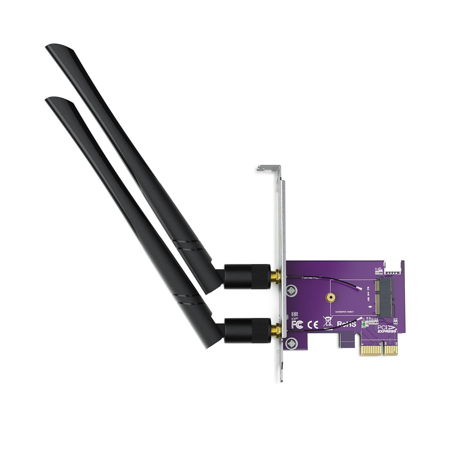 PCIe x1 to M.2 WiFi Bluetooth Adapter Card - Supports A+E Key NGFF Modules, Dual-Band 2.4GHz/5GHz with 2X 5dBi Antennas | Desktop Wireless Upgrade Solution 2