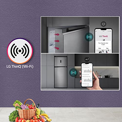 LG 246 L 3 Star Frost-Free Smart Inverter Compressor Wi-Fi Double Door Refrigerator (GL-T262TDSX, Dazzle Steel, Convertible With Door Cooling+, 2023 Model) 5