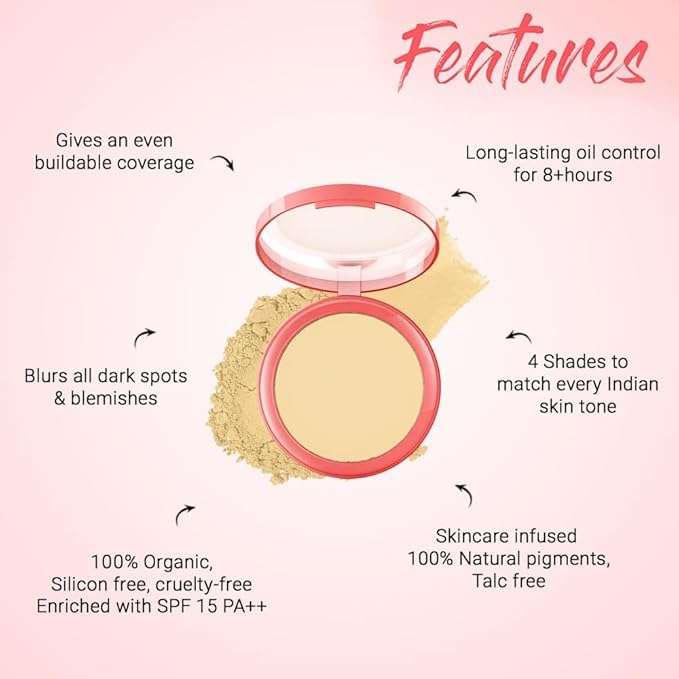 DV Nature New York Powder Foundation, Pressed Powder Compact, Mattifies Skin, Incl. Mirror and Applicator, Fit Me, 330 Toffee 5