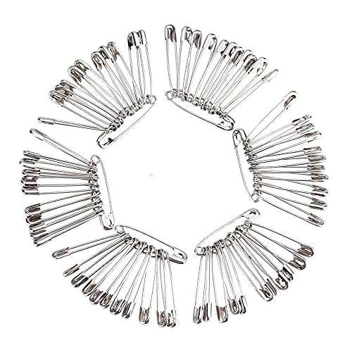 DIY Crafts CT-DIY-HI-52122 Extra Large 2" Safety Pins - Heavy Duty, Industrial Strength, Nickel Plated, Rust-Resistant Nickel Plated Steel 2