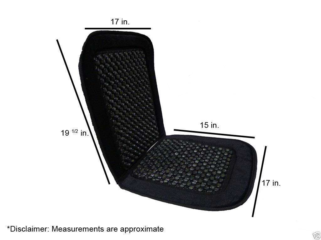 Oshotto Car Wooden Bead Seat Cushion Black Velvet Border for All Cars - (Black) Set of 2 5