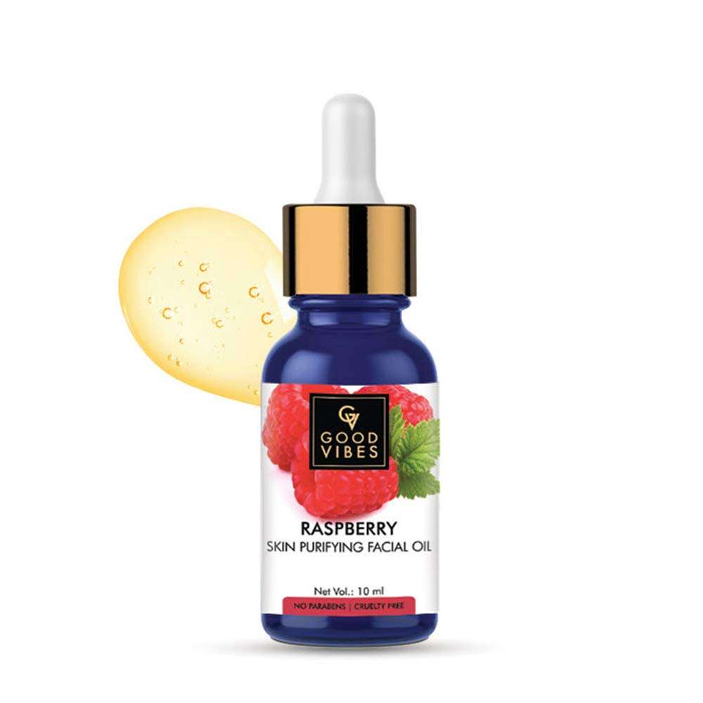 Good Vibes Raspberry Skin Purifying Facial Oil, 10 ml | Lightweight Hydrating Glowing Anti-Ageing Formula For All Skin Types | Helps Control Acne | No Parabens & Sulphates 3