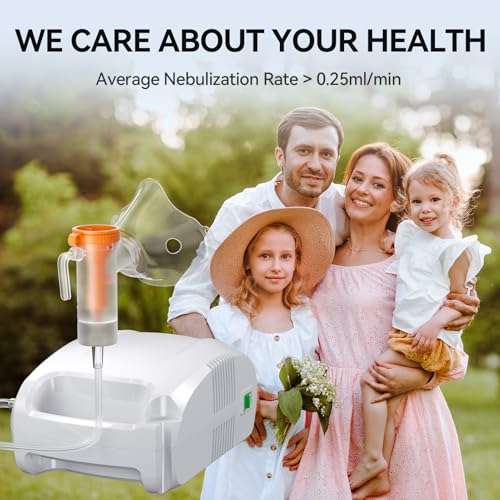 Nebulizer (Direct Patient Interface),Jet Nebulizer, with Adults and Kids Mouthpiece, efficiently Delivering and Silence for Home use 4