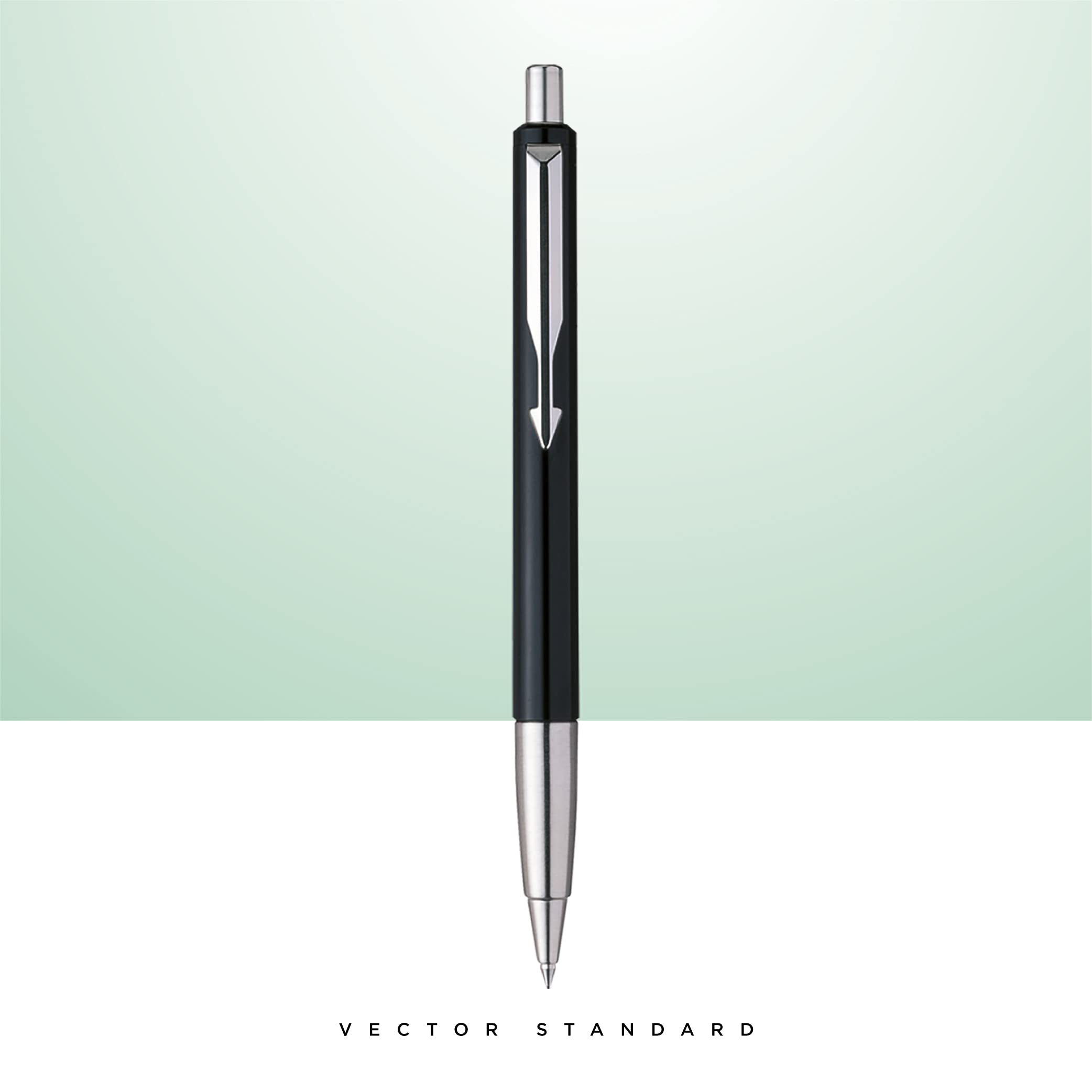 Parker Vector Standard Roller Ball Pen - Black Body & Parker Vector Standard Chrome Trim Ball Pen (Ink - Black) 6