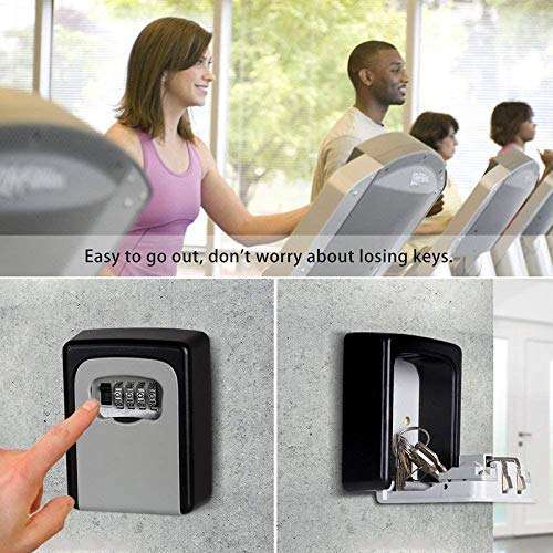 SUKHAD Wall Key Safe Box With Waterproof Exterior Key Combination And Re-settable Code For House Spare Keys, 8.5 X 6.4 X 3.5 CM, Rectangle Shape 4