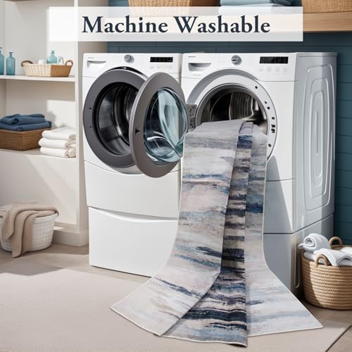 Lahome Abstract Soft Washable Carpet, 4x6ft Ultra-Thin Stain Resistant Bedroom & Living Room Non-Slip Multi Carpet Throw Rug 2