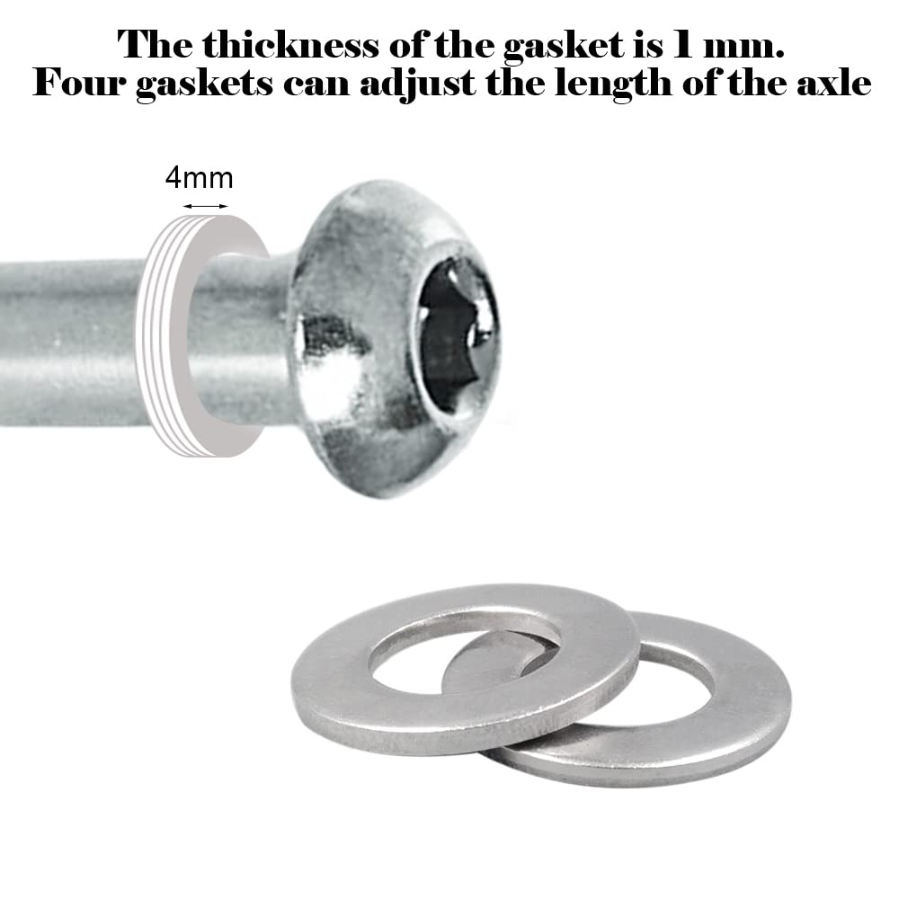 OTFAITP M8 8mm x 28mm-86mm 8.8 Grade Carbon Steel Axle Allen Screw Bolt Set for Front Rear 2 3 4 Wheel Stunt Scooter Dash Teen/Adult Kick Scooter-800+lb Capacity (29mm) 4