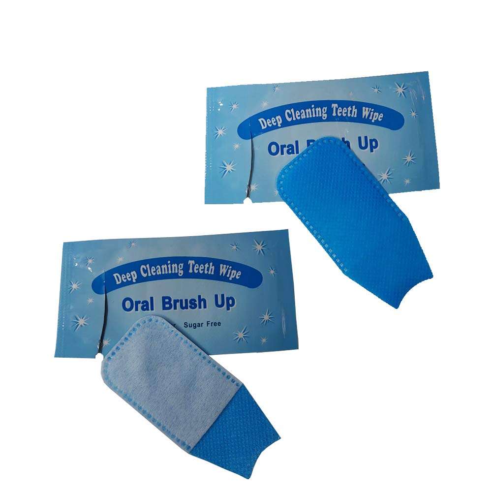 50pcs Finger Teeth Wipes Oral Brush Ups Disposable Dental Deeping Cleaning Fresh Breath Mint Flavour 2