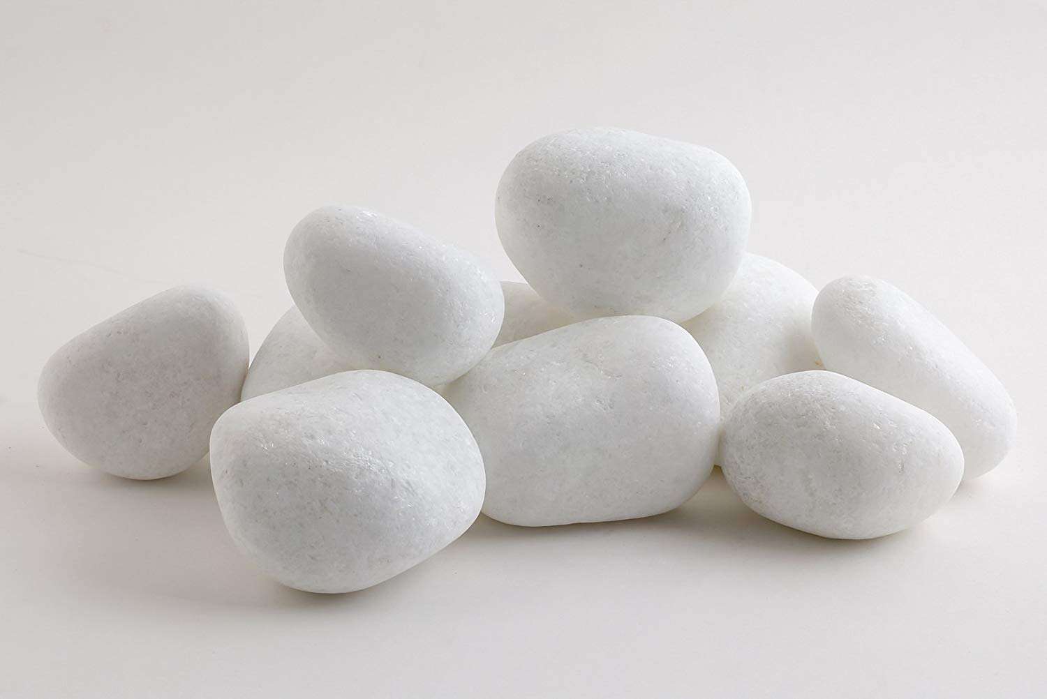 OhhSome 10Kg White Colored Pebbles/Gravels/Stone Pebbles for Cactus & Multi Purpose Pack 1