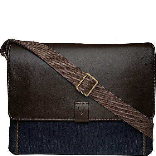 Hidesign Aiden Genuine Leather 15 Inch Laptop Shoulder Messenger Business Bag for Men & Women, Black 5
