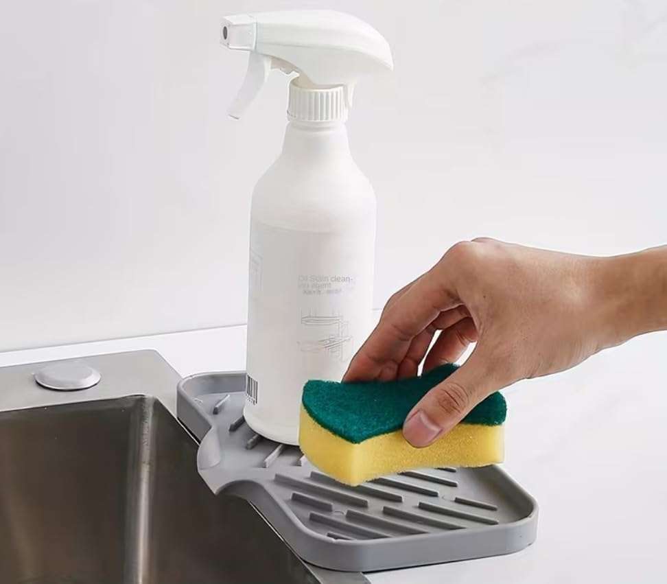 Bitutan Kitchen Sink Organiser & Soap Holder – Multi-Purpose Sink Organizer for Kitchen Basin | Kitchen Soap Stand for Sink, Sponge Tray & Dish Soap Rack Tools | Organiser for Kitchen Counter 6