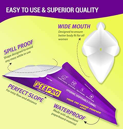 Pee Pro - Disposable Sanitary Urination Funnel | Female Freedom to Stand & Pee On The Go | 10 Count Value Pack + 2 Free Units | for Public Places, Travel, Camps, Hiking, Parties & Outdoor Activities 3