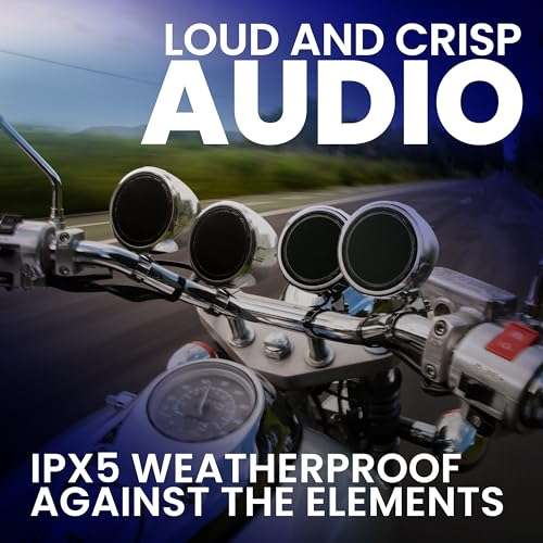 BOSS Audio Systems MC470B 3 Inch Motorcycle Full Range Speakers and Amplifier Sound System - Bluetooth 2 Channel Amplifier, Weatherproof, Volume Control, ATV UTV Compatible 5