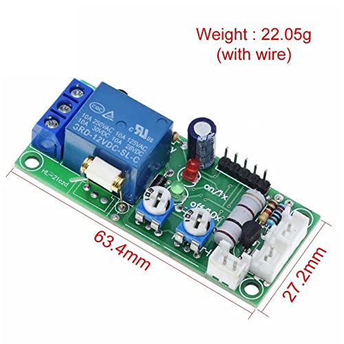 PIKIS 1PCS Vibration Module/Vibration Sensors Relay Switch Sensitivity and The Time Delay Adjustable (D2A1) 12V 6