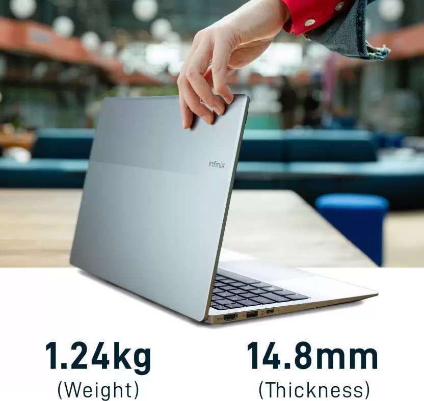 Infinix Inbook X1 Neo Series Celeron Quad Core N5100 - (4 Gb/128 Gb Ssd/Windows 11 Home) Xl22 Thin And Light Laptop (14 Inch, Starfall Grey, 1.24 Kg) Intel 6