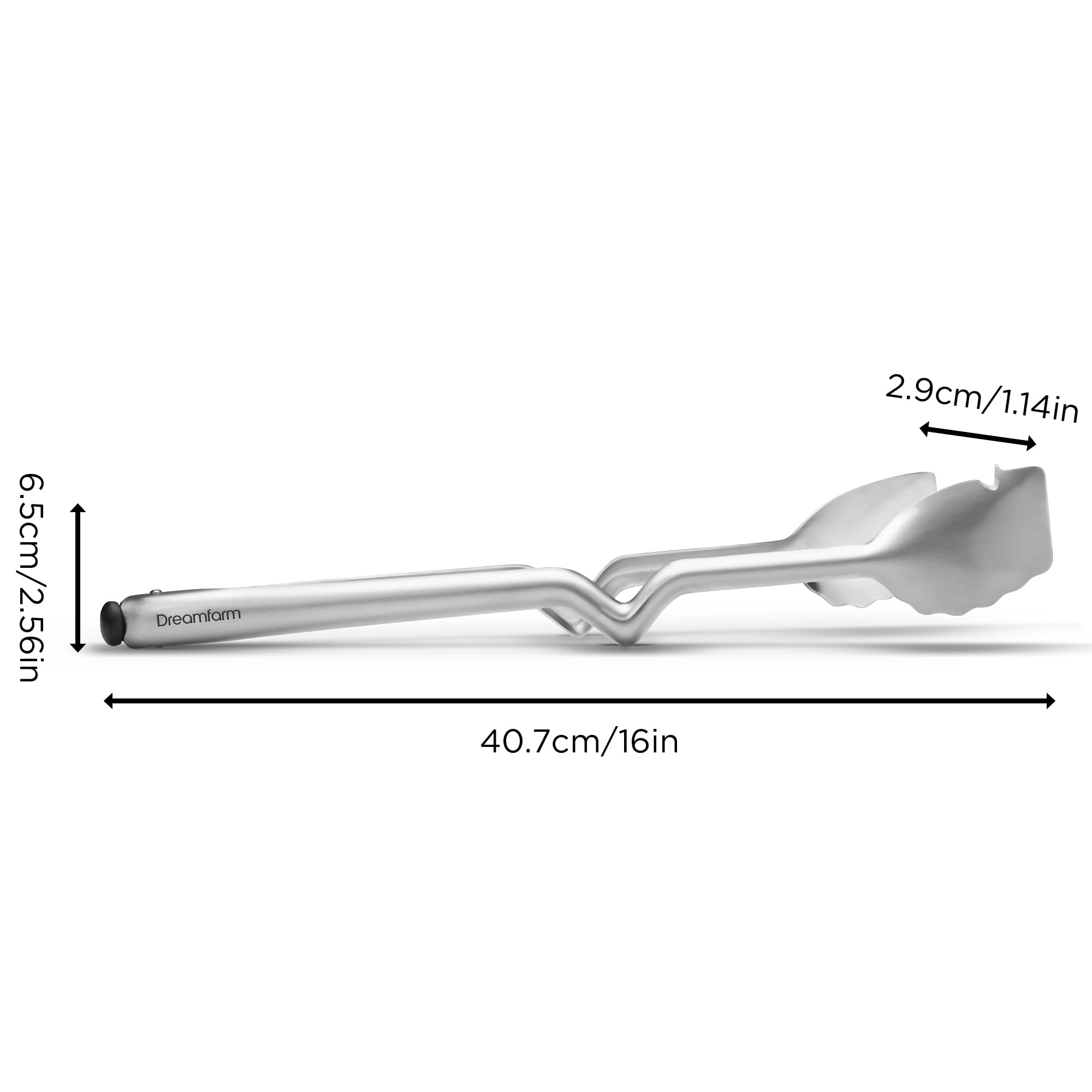 Dreamfarm BBQ Clongs Durable Barbecue Tongs with Click-Lock Open & Close, In-Built Sausage Prick & Cutter - 15" Stainless Steel 3