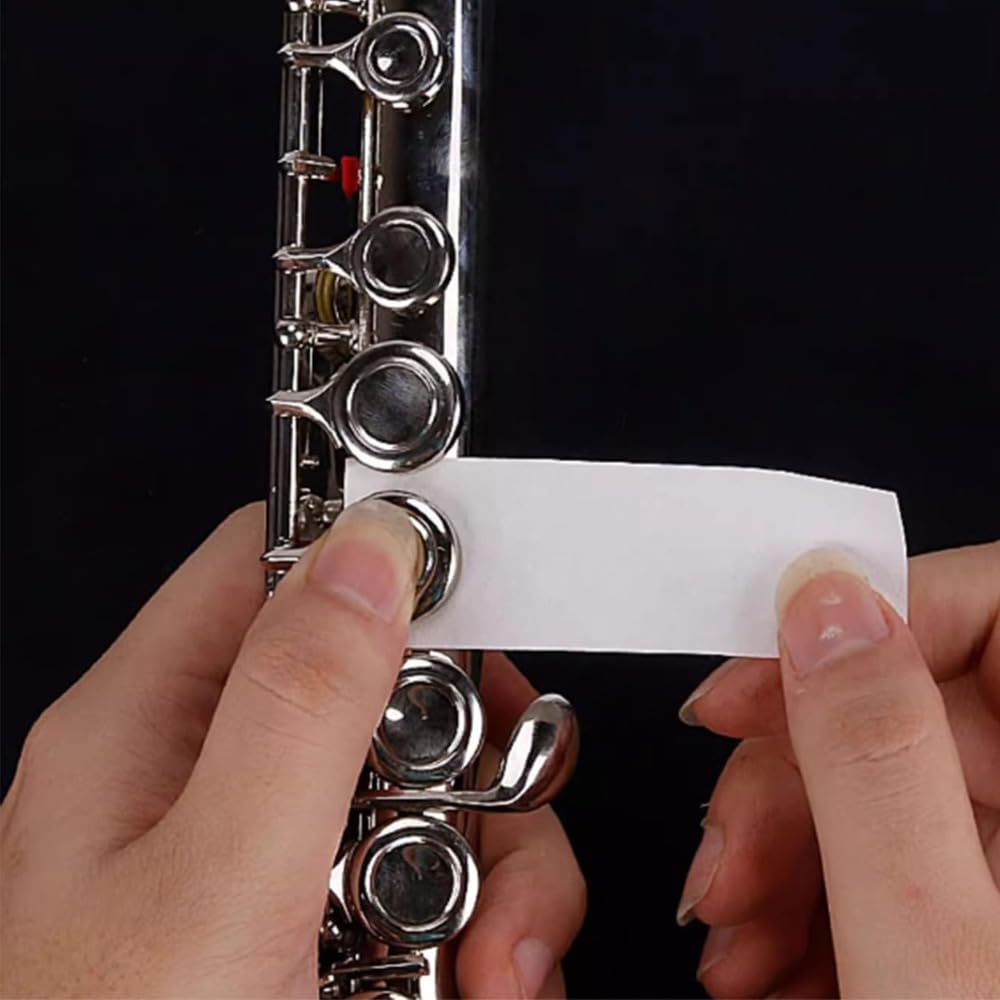 Pcs Neutral Cotton Saxophone Cleaning Paper - Woodwinds Pad Button Drying Absorbent Cleaner Papers for Sax Flute Clarinet Oboe Bassoon Maintenance 5