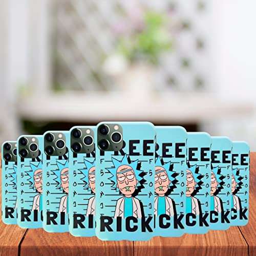 QuAngy Case for Apple iPhone – Colorful & Aesthetic Rick-Morty Cool Fun case with Cartoon Designs - 360 Protection -Bumper Shock Resistant - Wireless Charging Compatible (for 11 Pro Max, Free Rick) 2