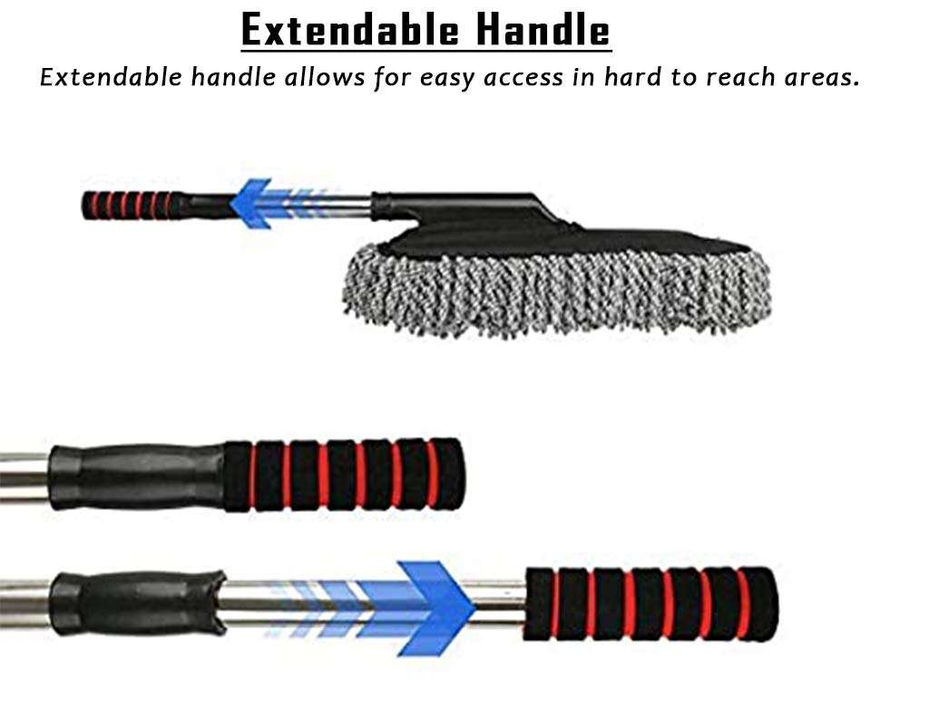 Selifaur Microfiber Flexible Duster Car Wash | Car Cleaning Accessories | Microfiber | Brushes | Dry/Wet Home, Kitchen, Office Cleaning Brush with Expandable Handle for C200 6