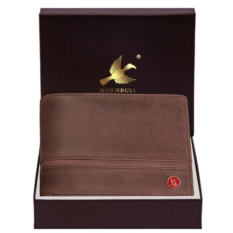 HORNBULL Denial Hunter Brown Leather Wallet for Men | Leather Mens Wallet with RFID Blocking | Wallets Men Genuine Leather 2
