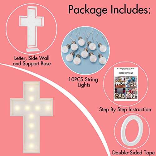 3FT Tall Marquee Light up Cross DIY Pre Cut Frame Baptism First Holy Communion Celebration Party Decorations… 5