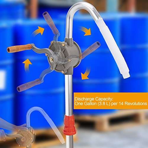 Drum Rotary Hand Pump, 15 to 55 Gallon Drum Pump, Rotary Barrel Pump, Aluminum 55 Gal Drum Pump for Oil Diesel Kerosene Transfer 6