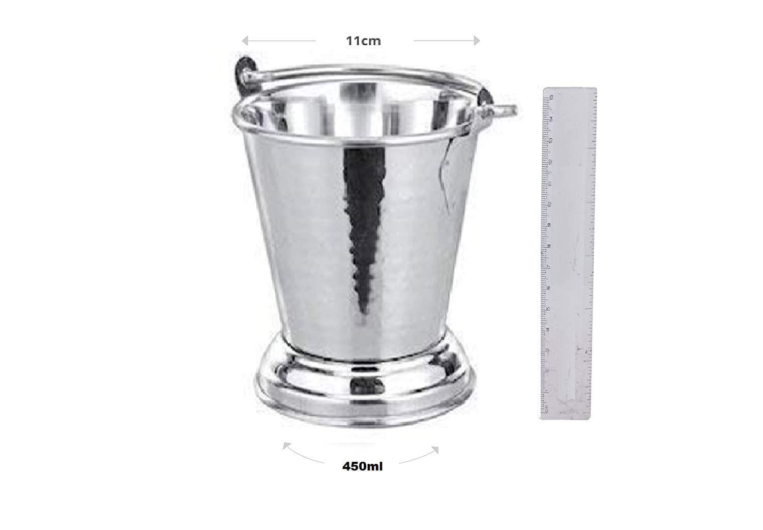 M Tech Home Purpose Stainless Steel Mini Sambar Bucket for Serving Liquid Items Like Daal, Rasamc etc., Sweet and Other Dishes BPA Free - 450 ML 2