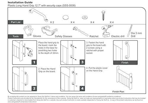 Swing Set Stuff Playground Handles with SSS Logo Sticker, Green, 13" 4