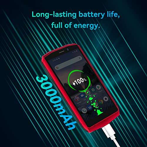 CUBOT Pocket 4 inch Smartphone Without Contract, Android 11 Mobile Phone, 4GB + 64GB, 128 GB Expandable, 3000mAh Battery, 16MP + 5MP Camera, 4G Dual SIM NFC, GPS, Face ID, Red 4