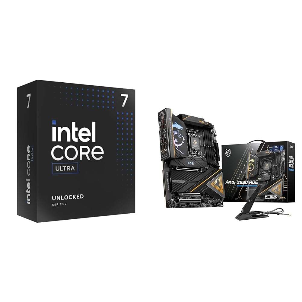 Intel Ultra 7 Desktop Processor 265K - 20 cores (8P+12E) & MSI Z890 Gaming Plus WiFi Gaming Motherboard (Supports Core Ultra Series 2 Intel Processors, LGA 1851,Thunderbolt 4, ATX) 1