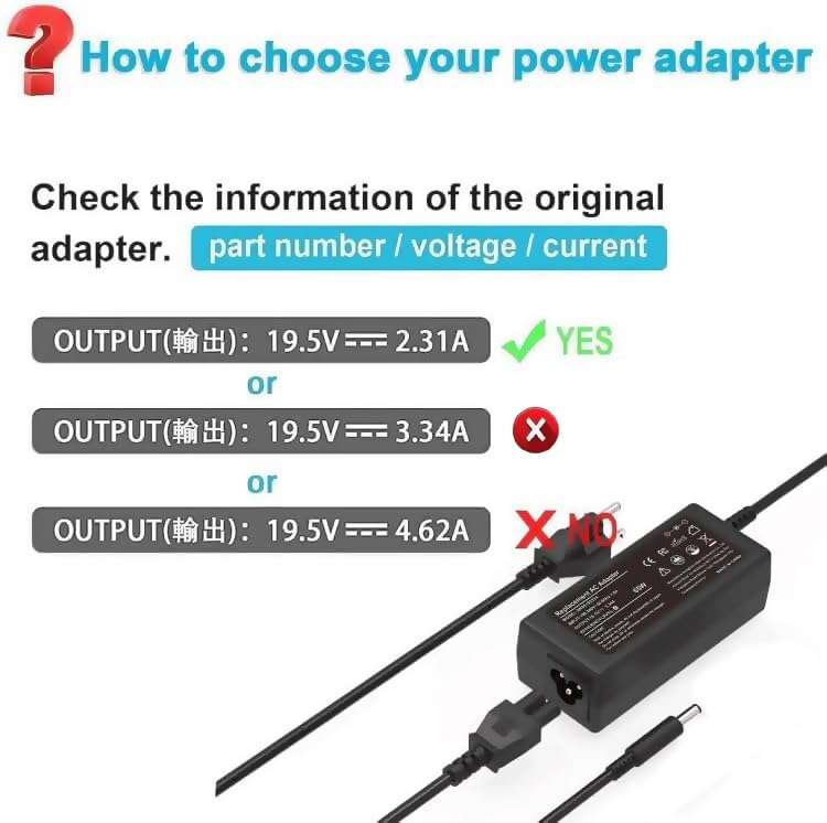ULTRAZONE Laptop Adapter/Charger Compatible for DELL Inspiron 15 5000 (5580) (Output: 45W)- (Rating: 19.5V 2.31A) - (Pin Size : 4.5mm x 3.0mm) 2