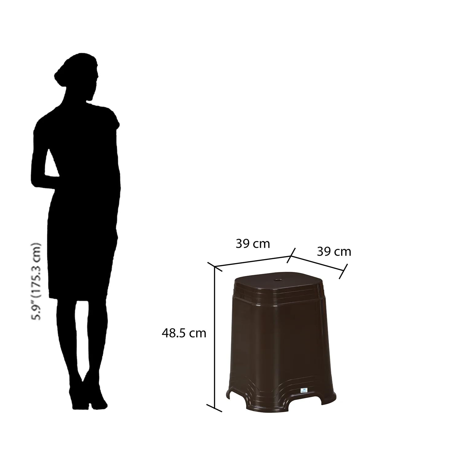 Nilkamal Gogo STL32 Strong and Durable Plastic Seating Stool for Home | Bedroom | Bathroom | Kitchen | Living Room | Office | Adult Stool with high Load Capacity (Season Rust Brown) 6