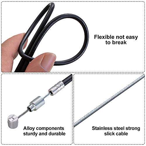 Deapher Premium Bike Brake Cable Kit - 1 Pair Front/Rear Brake Cables with Housing for Mountain MTB Bike and Common Bicycles - High-Performance Brake Wire & Line (Black) 2