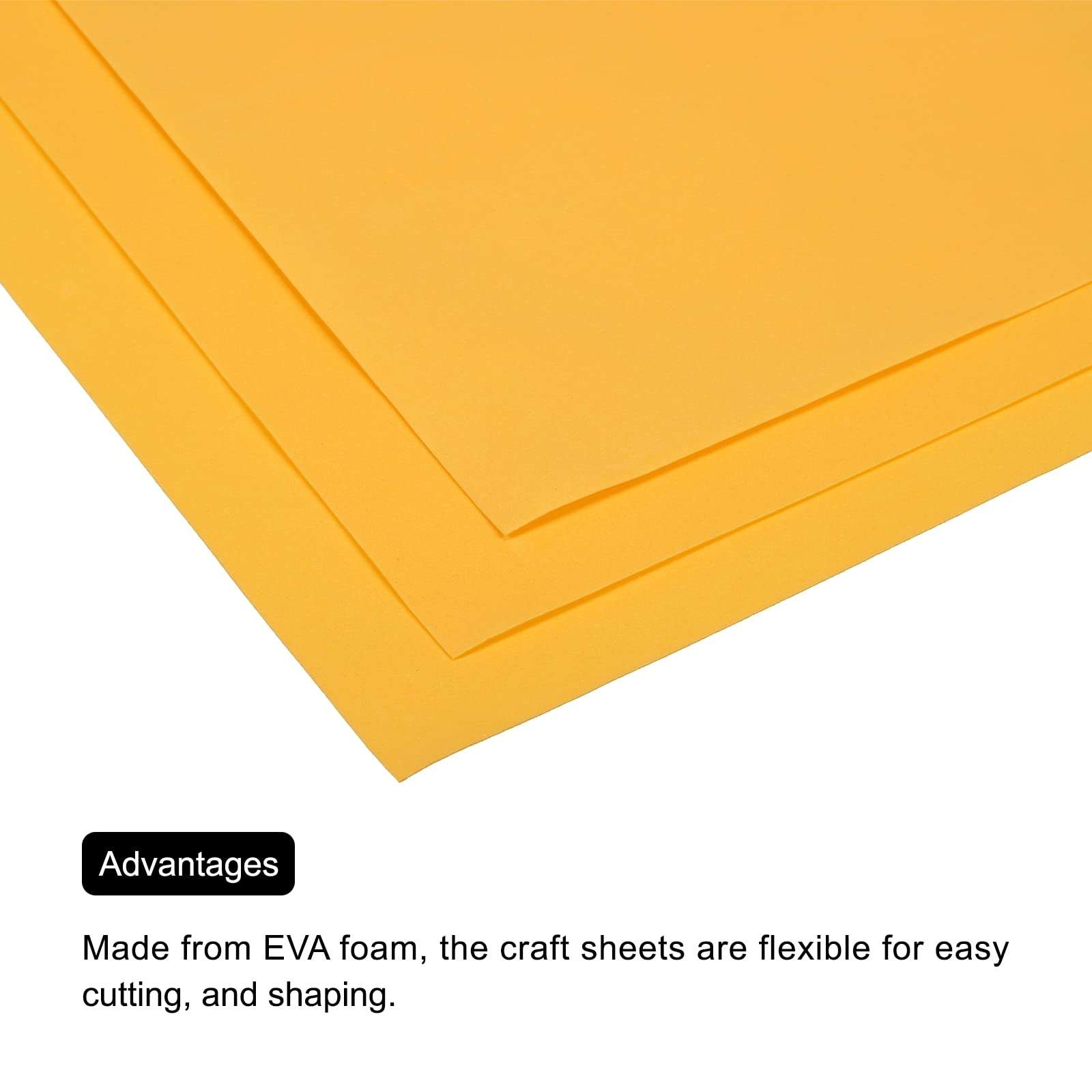 MECCANIXITY EVA Foam Sheets Gold Tone 19.7 Inch x 17.7 Inch 0.8mm Thick Crafts Foam Sheets for Costumes, Arts and Crafts Projects Pack of 5 6